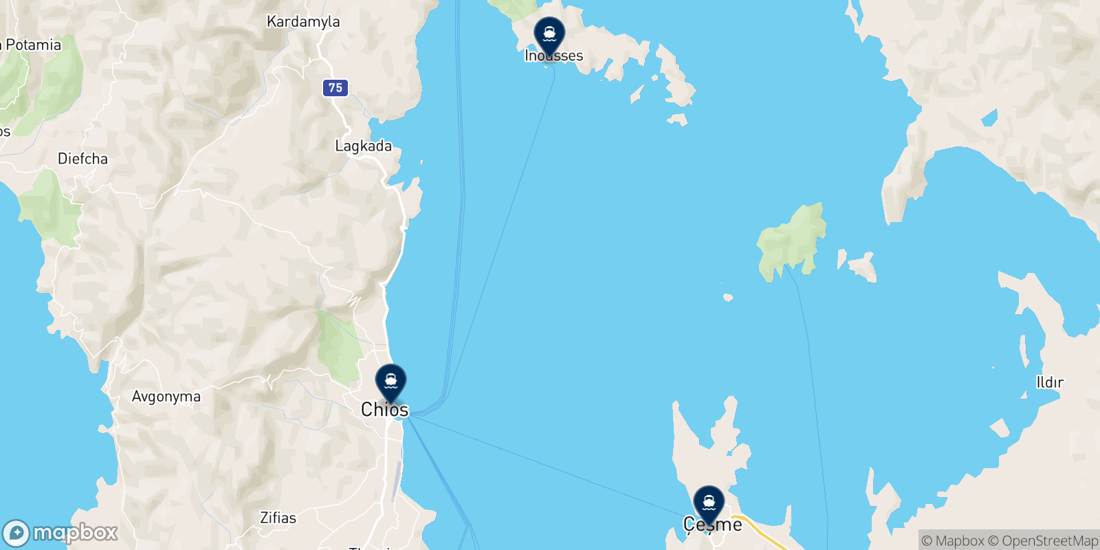 Sunrise Lines Ltd destinations map