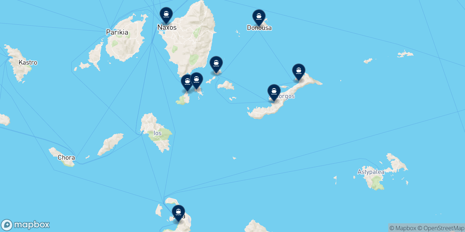 Mikres Kyklades N.e. destinations map