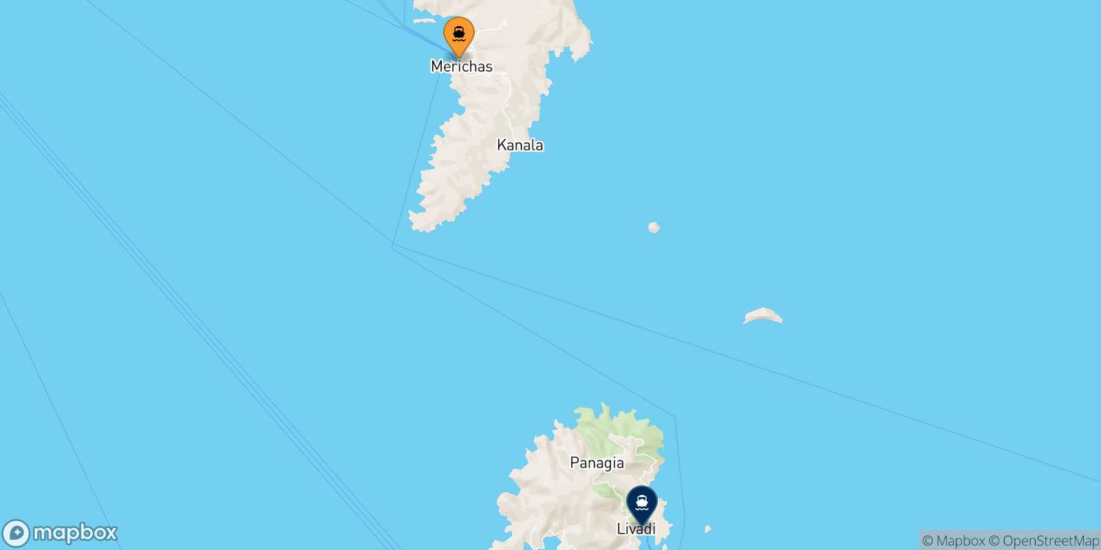 Kythnos Serifos route map