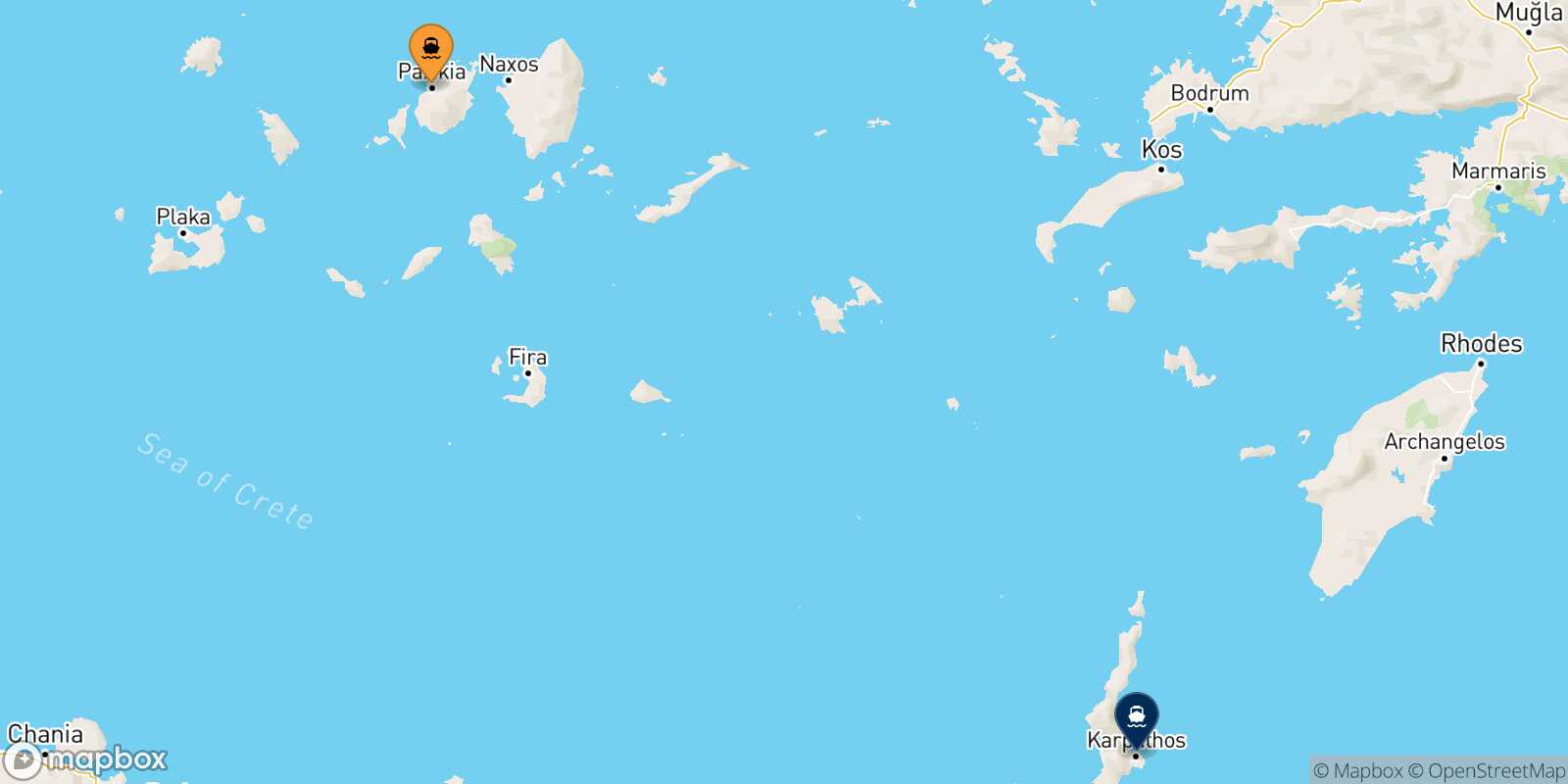 Paros Karpathos route map