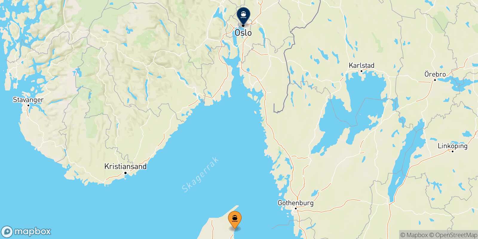 Frederikshavn Oslo route map