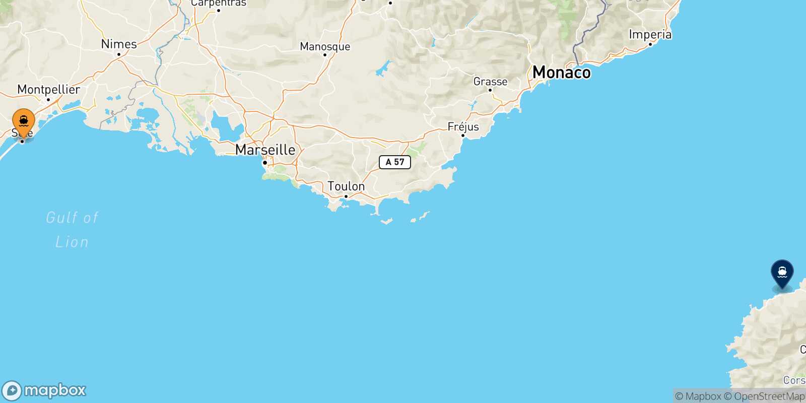 Sete Ile Rousse route map
