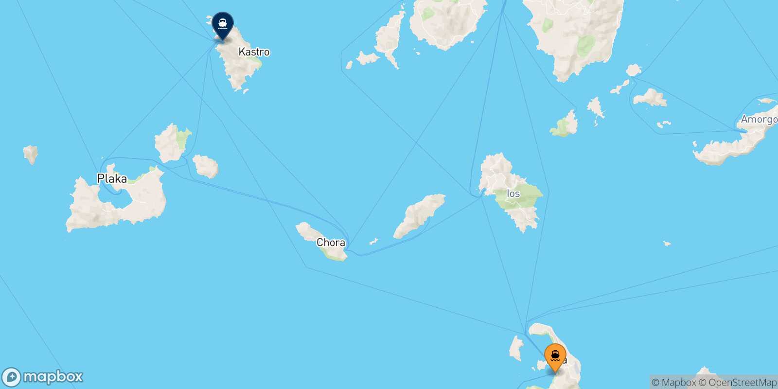Thira (Santorini) Sifnos route map