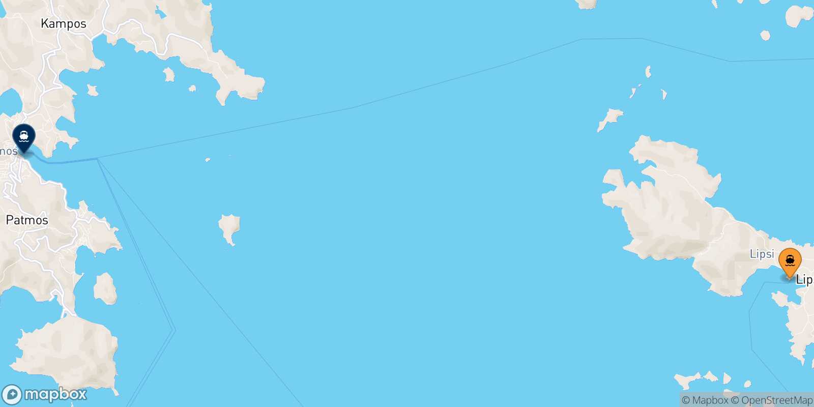 Lipsi Patmos route map