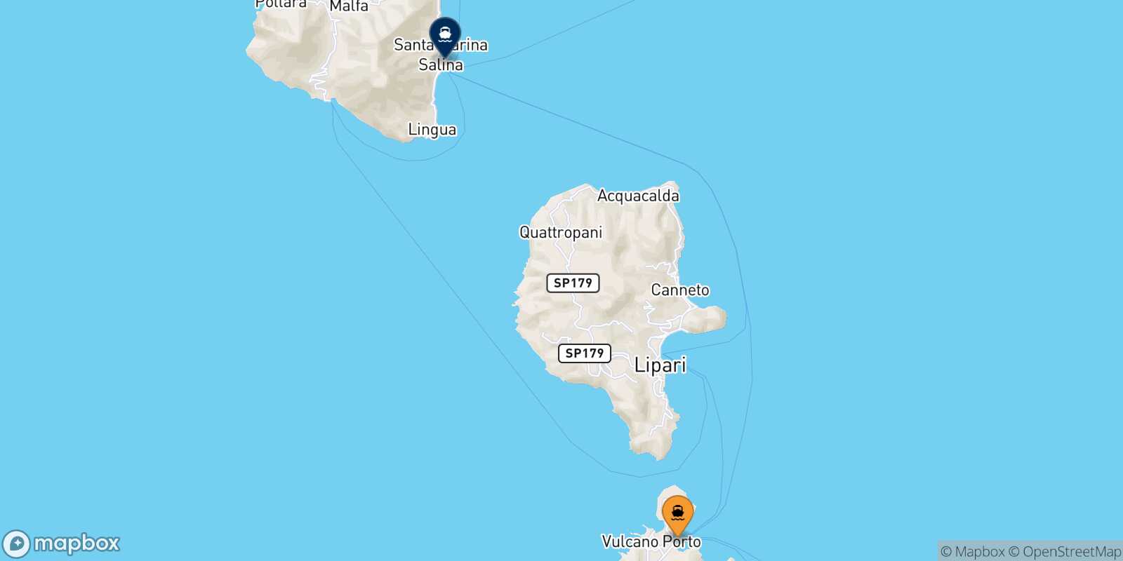 Vulcano Santa Marina (Salina) route map