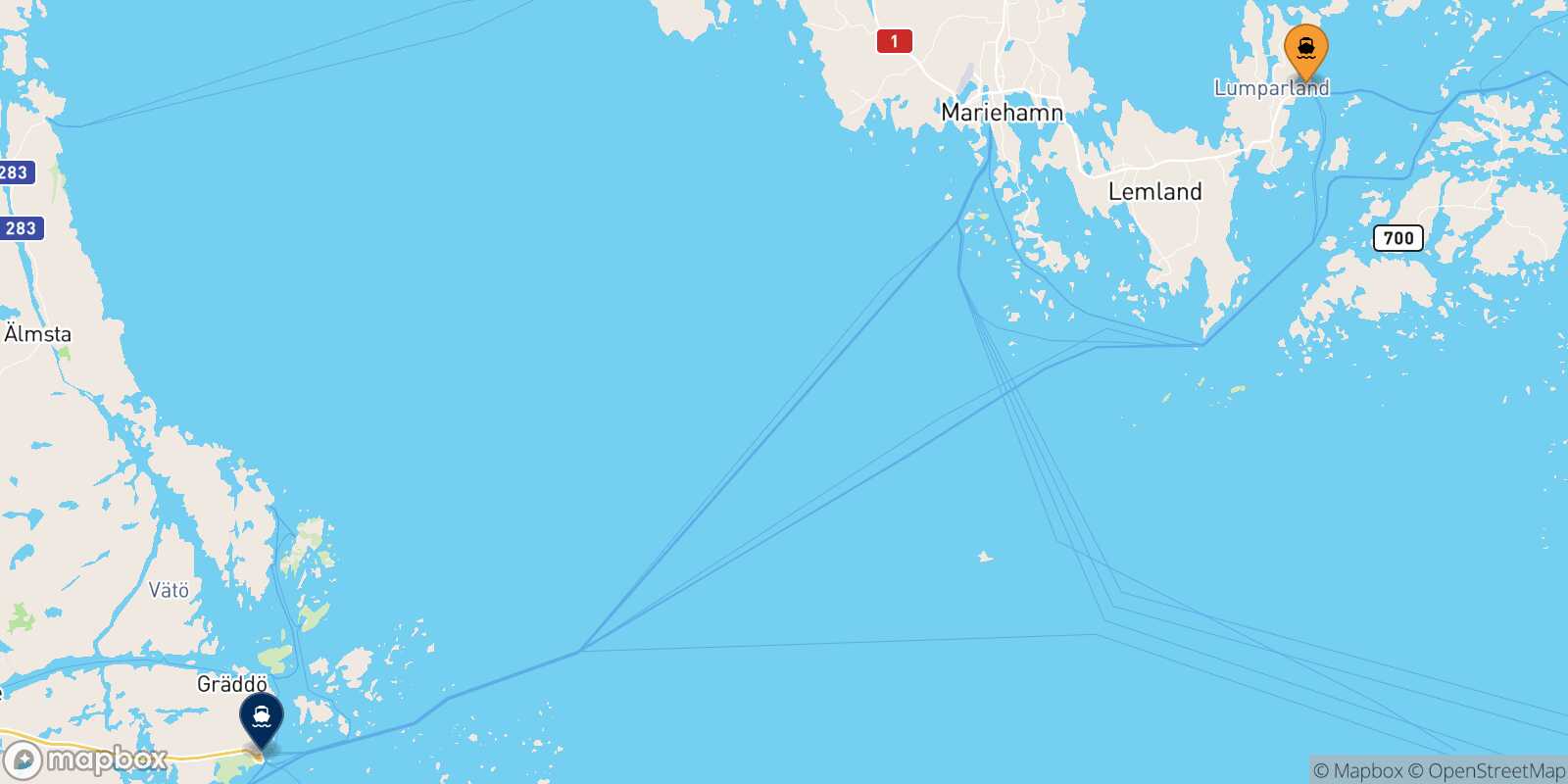 Långnäs Kapellskar route map