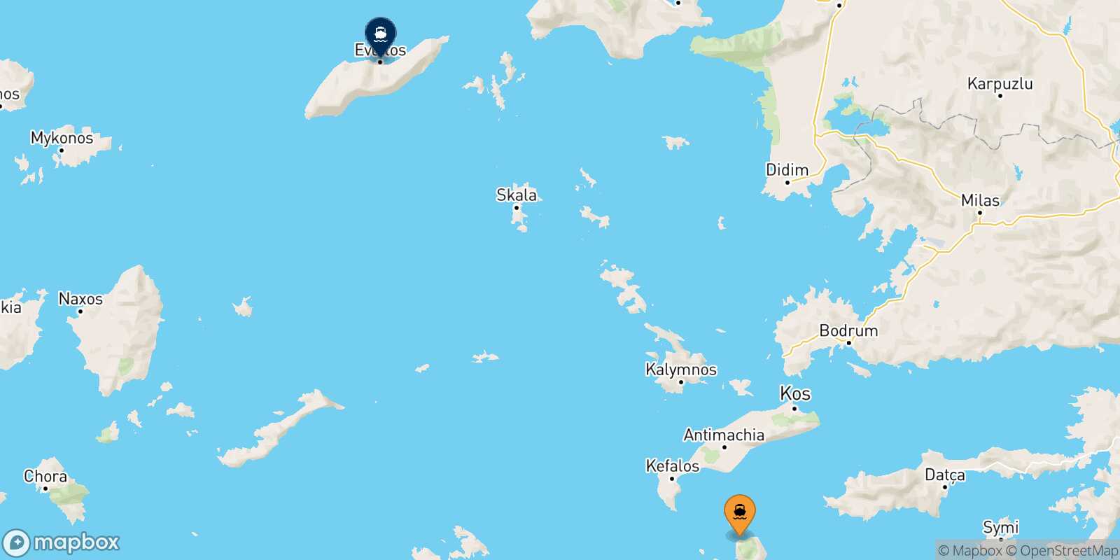 Nisyros Evdilos (Ikaria) route map