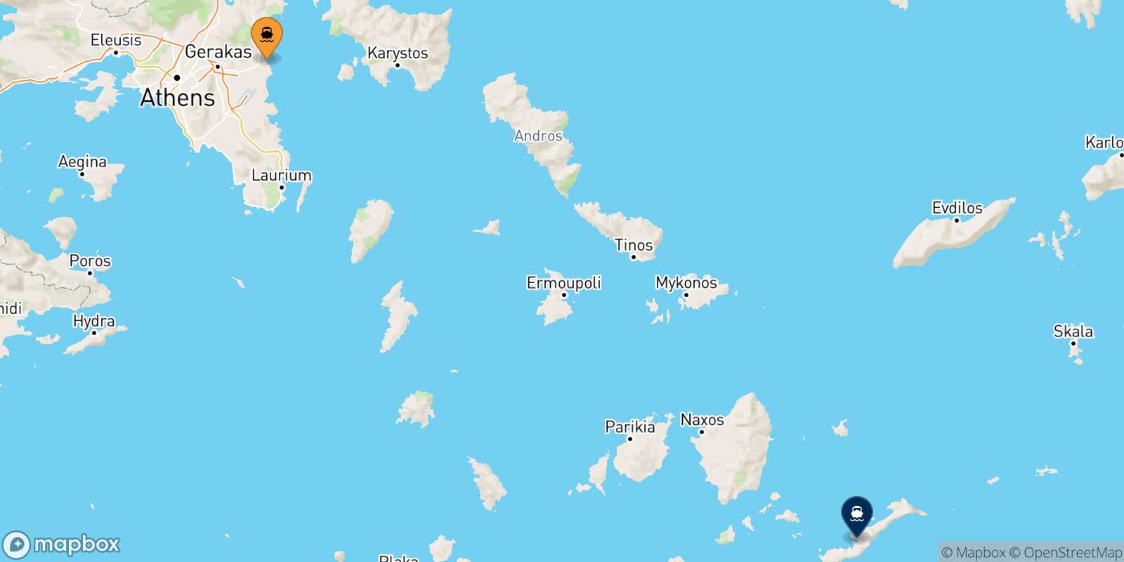 Rafina Katapola (Amorgos) route map