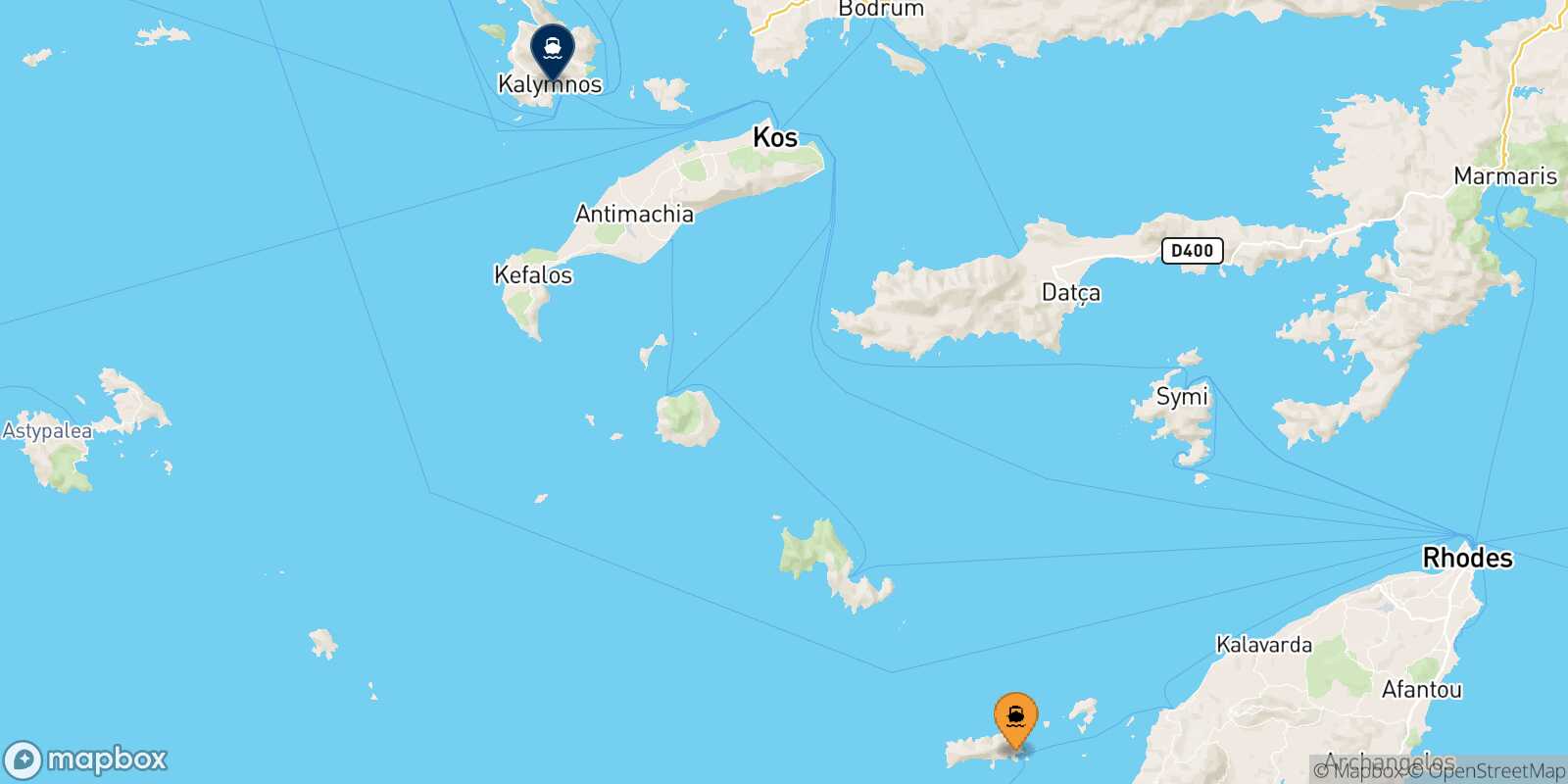Chalki Kalymnos route map