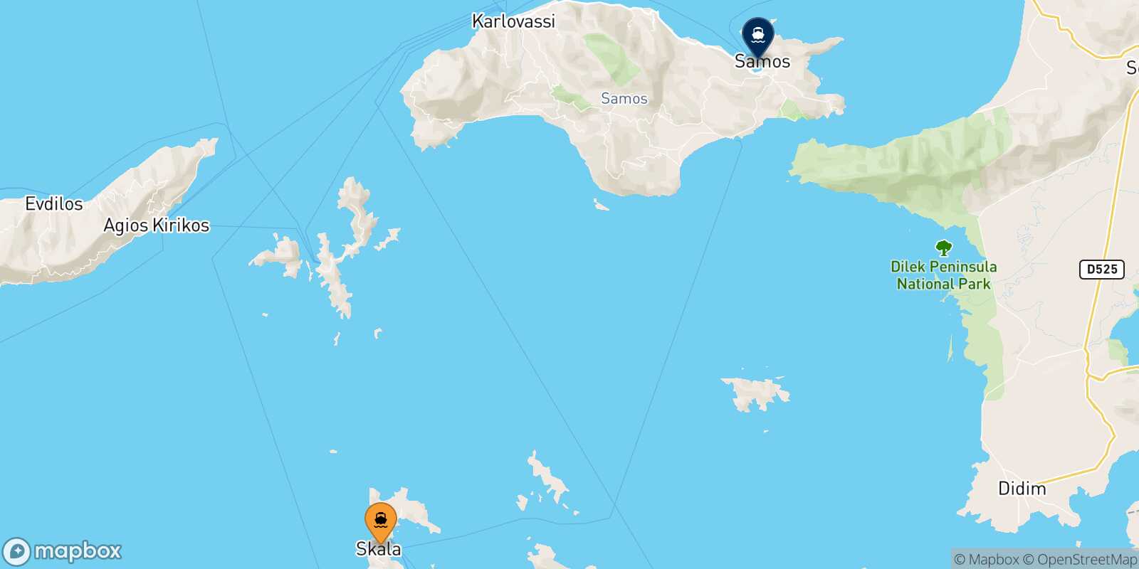 Patmos Vathi (Samos) route map