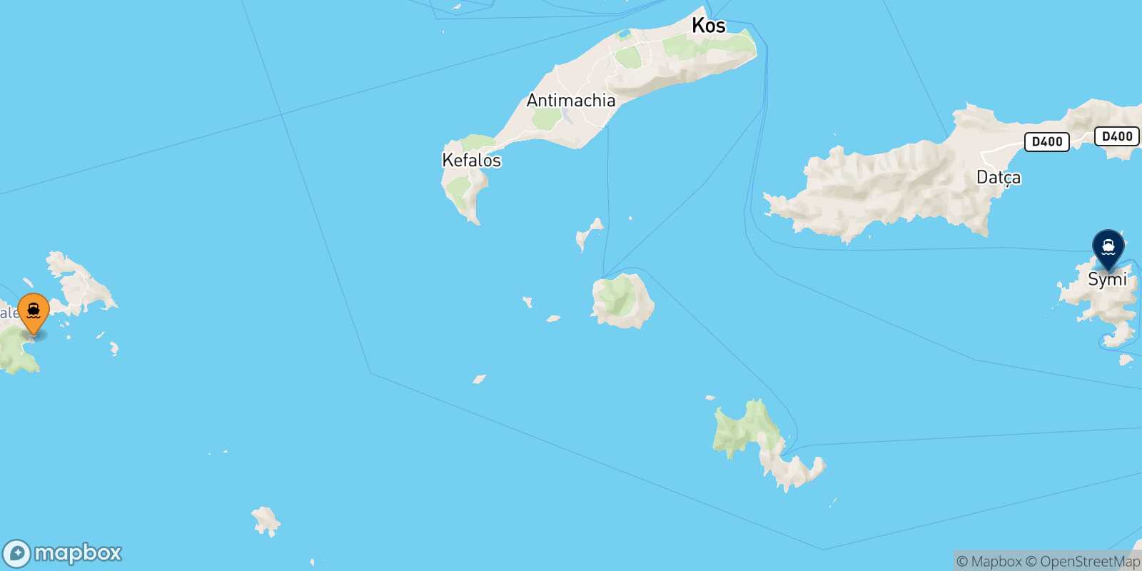 Astypalea Symi route map