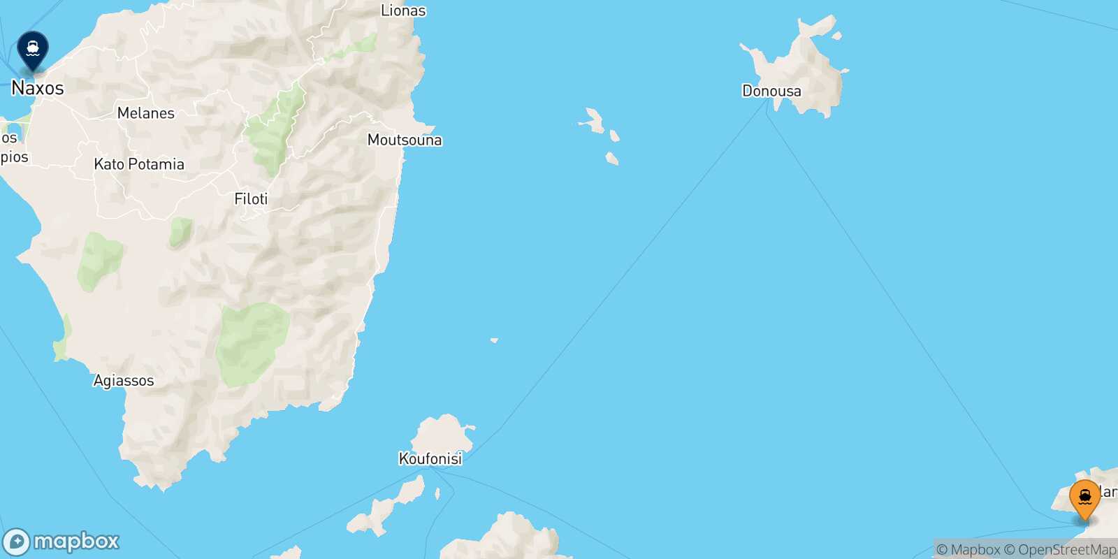 Aegiali (Amorgos) Naxos route map