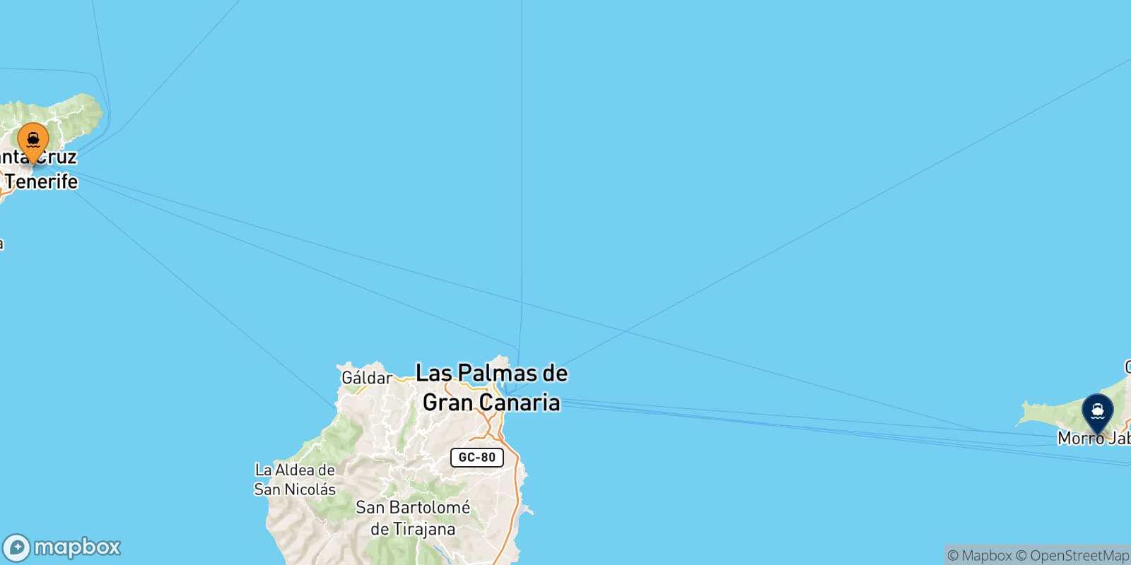 Santa Cruz De Tenerife Morro Jable (Fuerteventura) route map