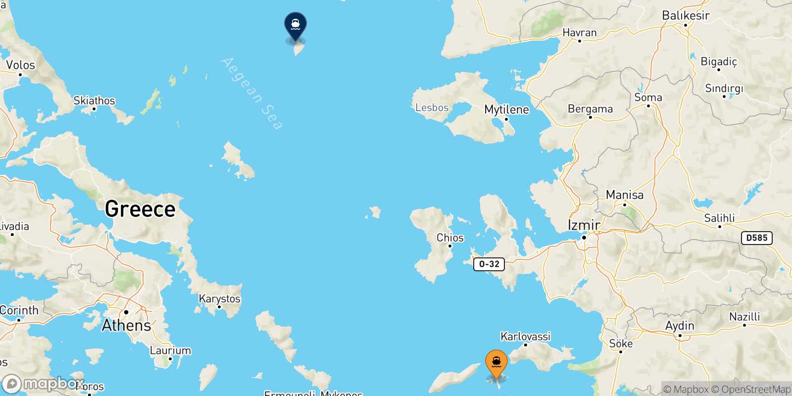 Fourni Agios Efstratios route map