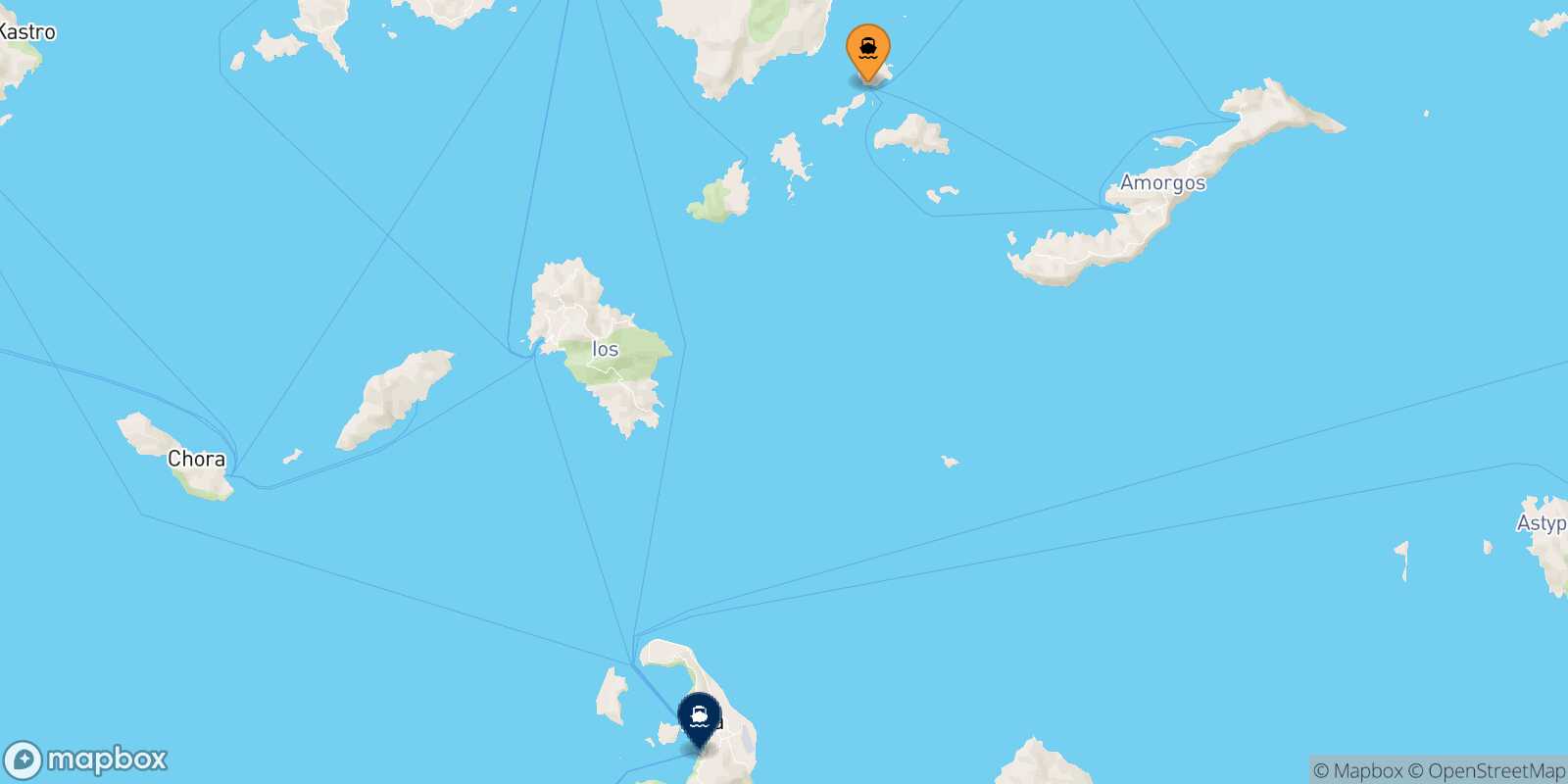 Koufonissi Thira (Santorini) route map