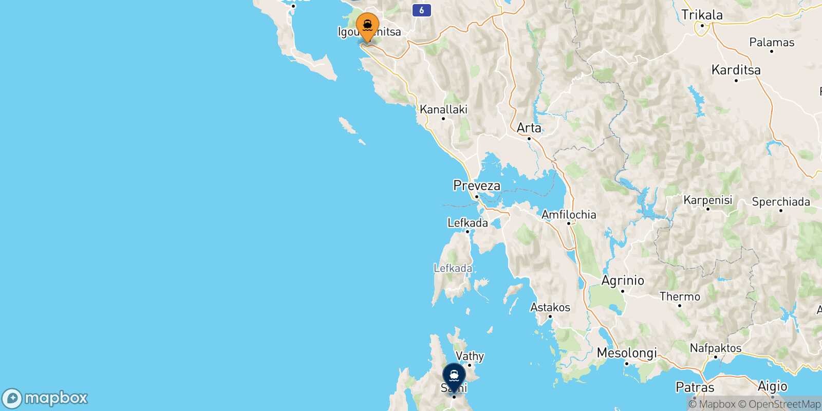 Igoumenitsa Sami (Kefalonia) route map