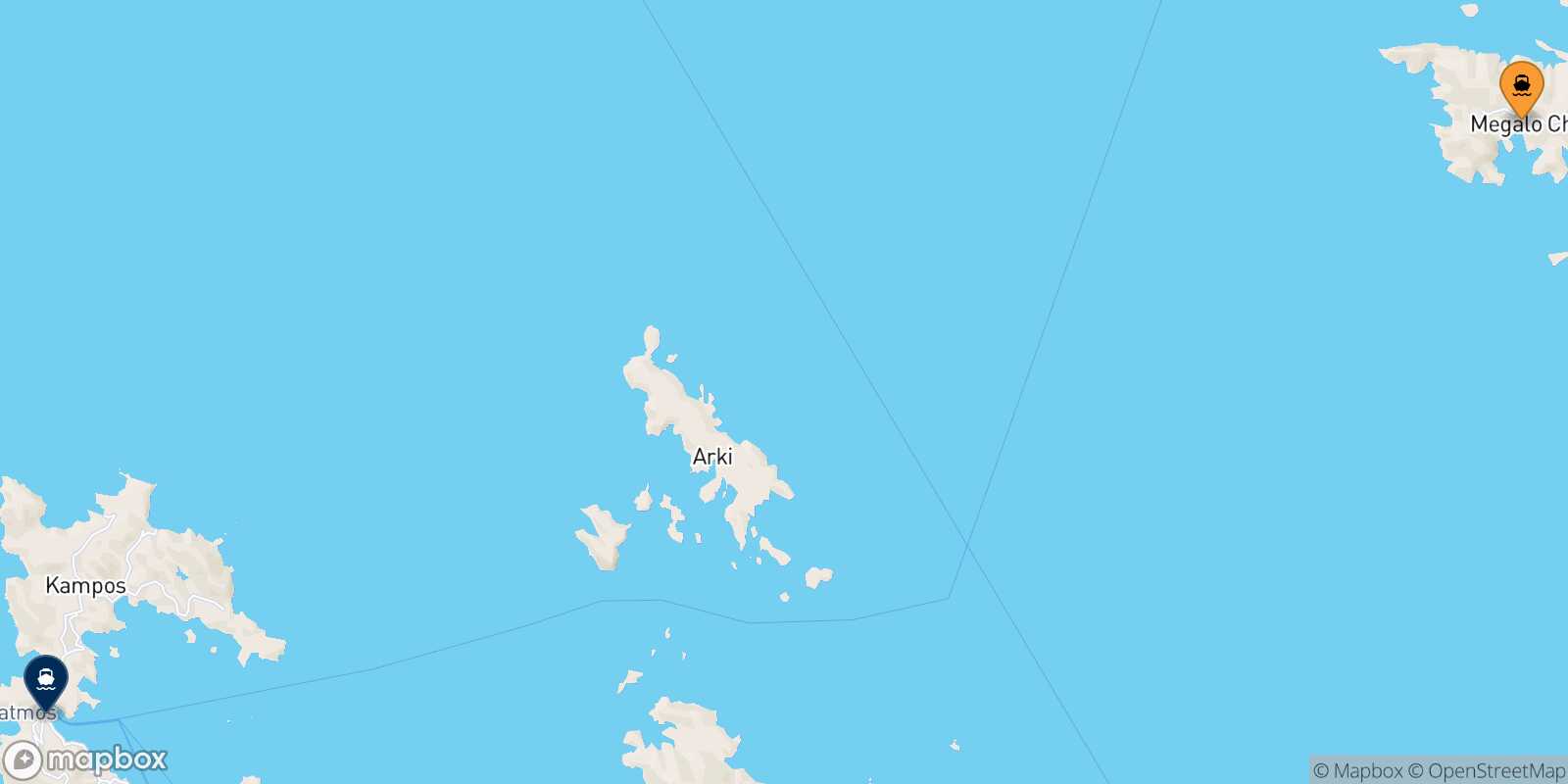 Agathonisi Patmos route map
