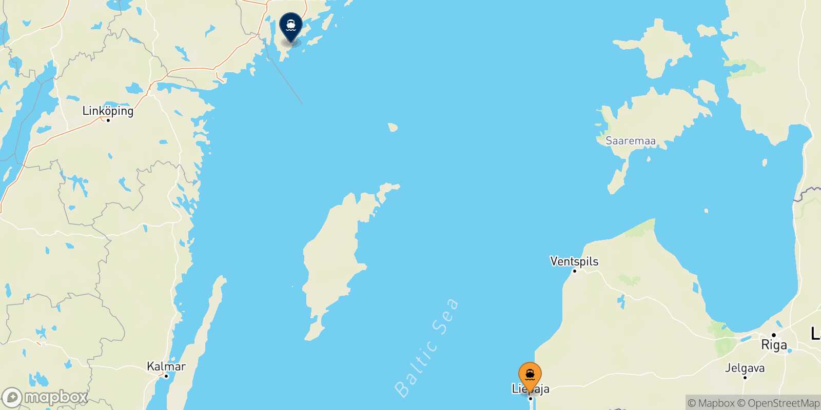 Liepaja Nynashämn route map