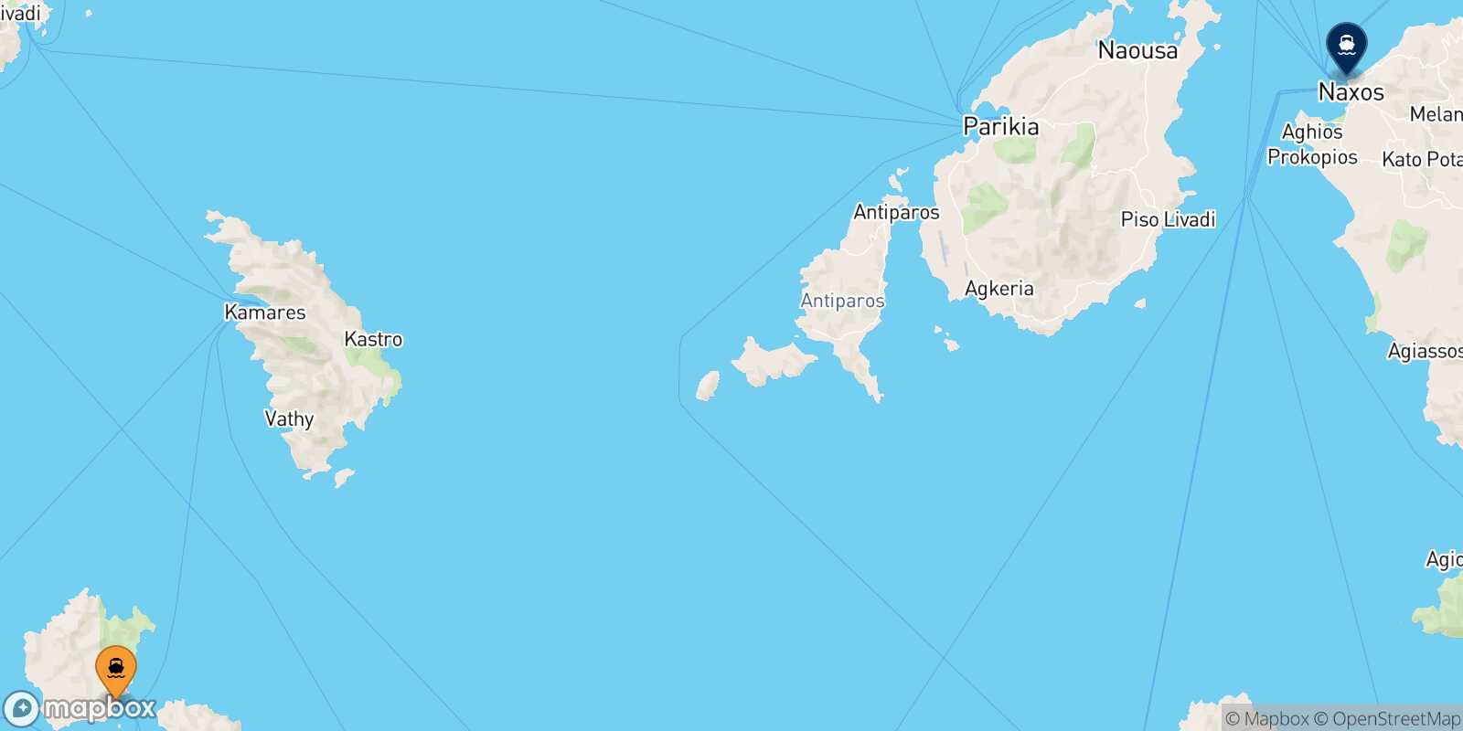 Kimolos Naxos route map