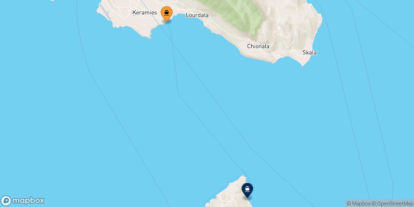 Pessada (Kefalonia) Ag. Nikolas (Zakynthos) route map