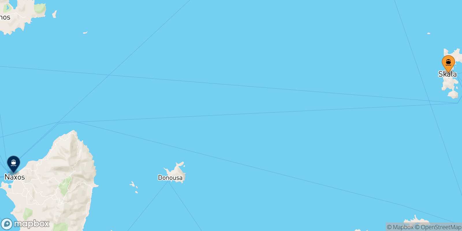Patmos Naxos route map