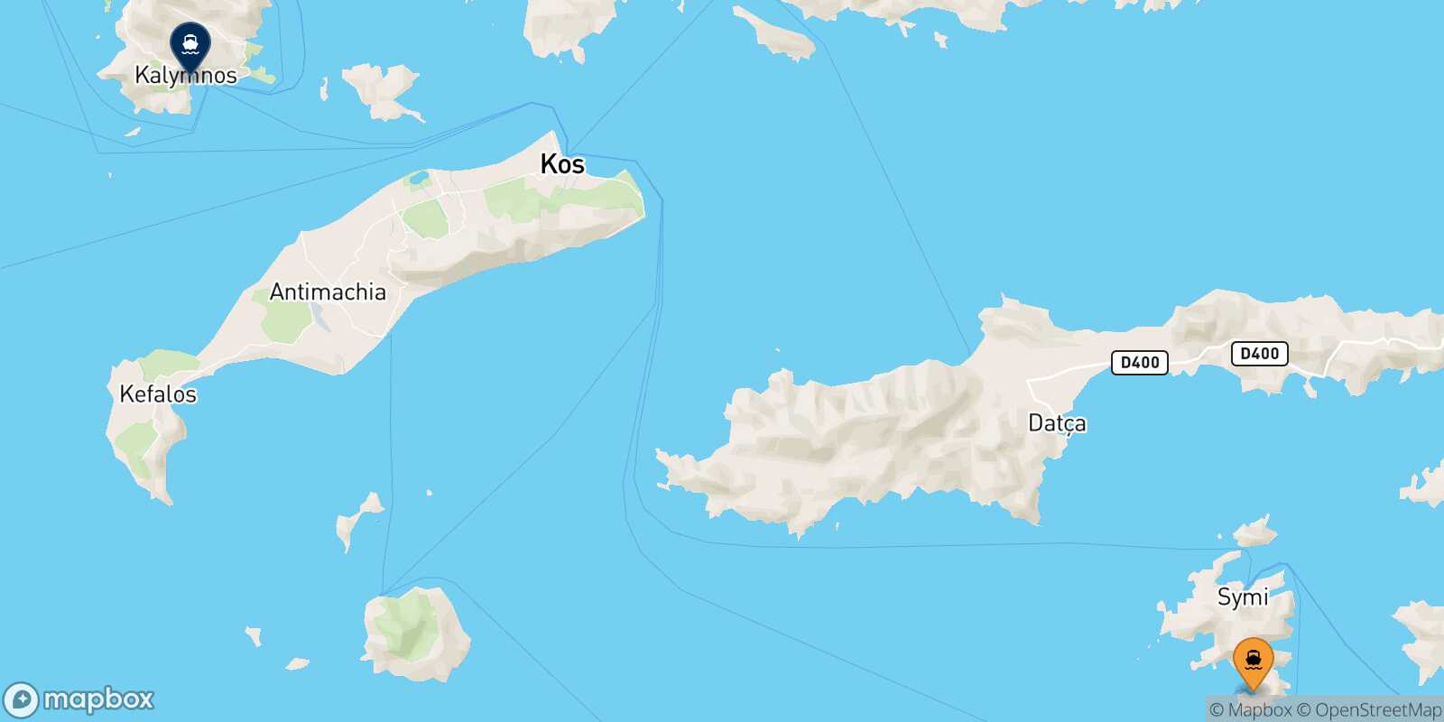 Panormitis (Symi) Kalymnos route map
