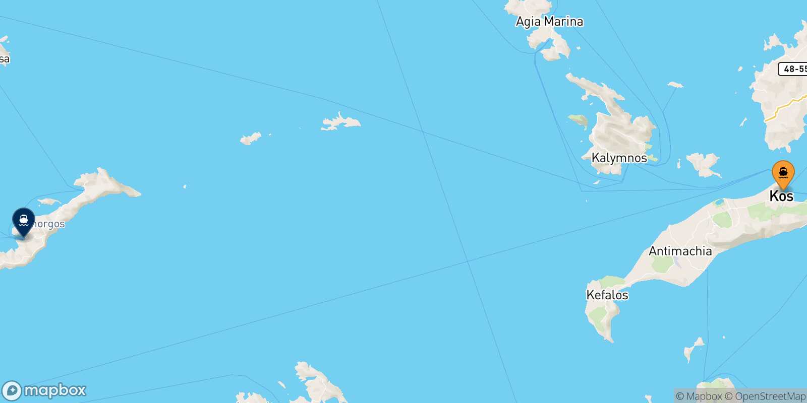 Kos Katapola (Amorgos) route map
