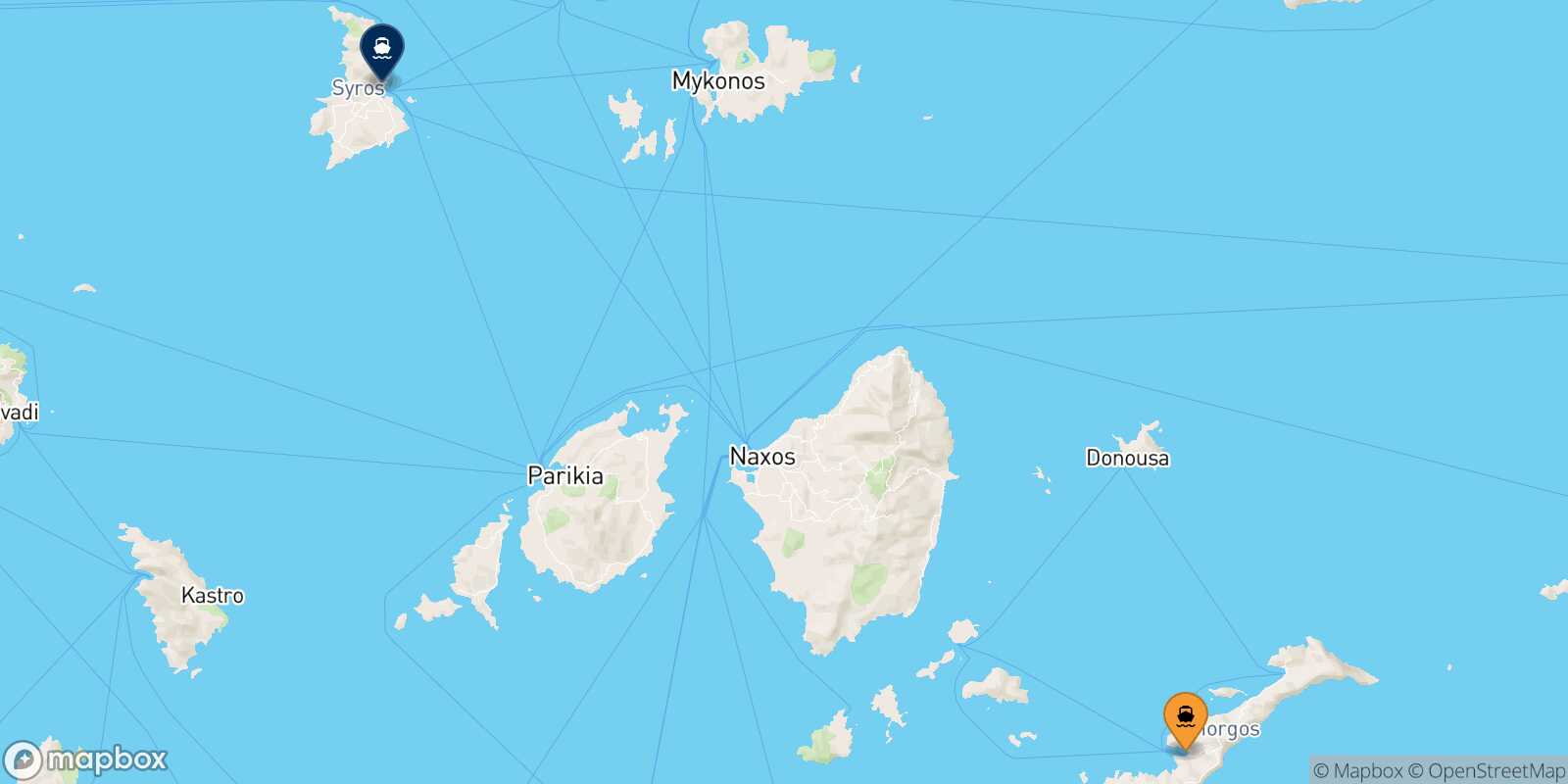 Katapola (Amorgos) Syros route map