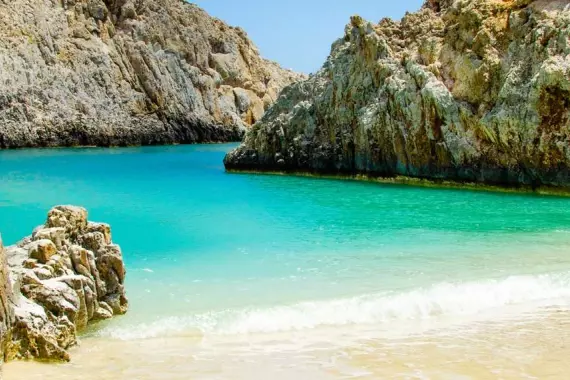 Beach in Chania on the island of Crete