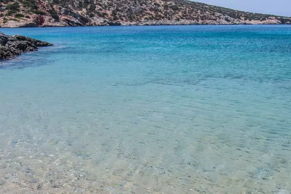 Schinoussa beach in the Cyclades Islands, Greece