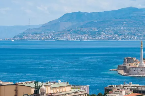 View of the coast in Messina, Sicily.