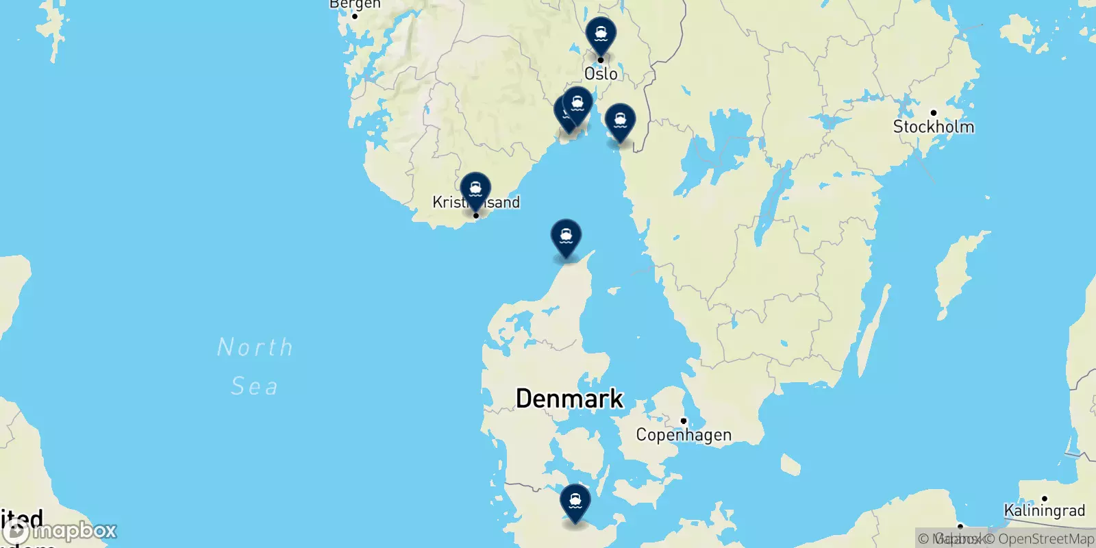 Color Line destinations map