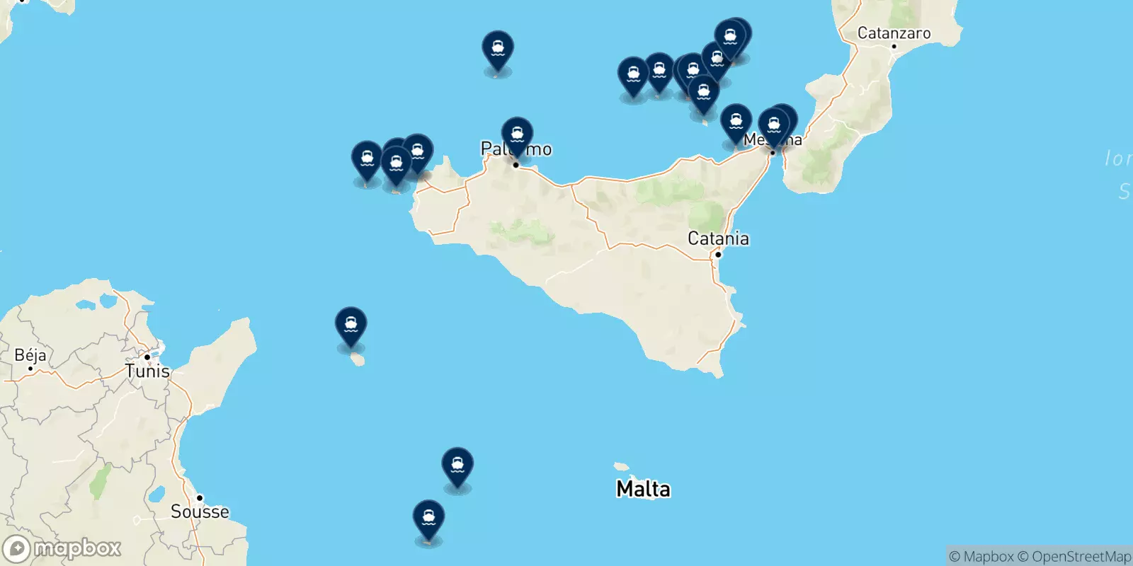 Liberty Lines destinations map