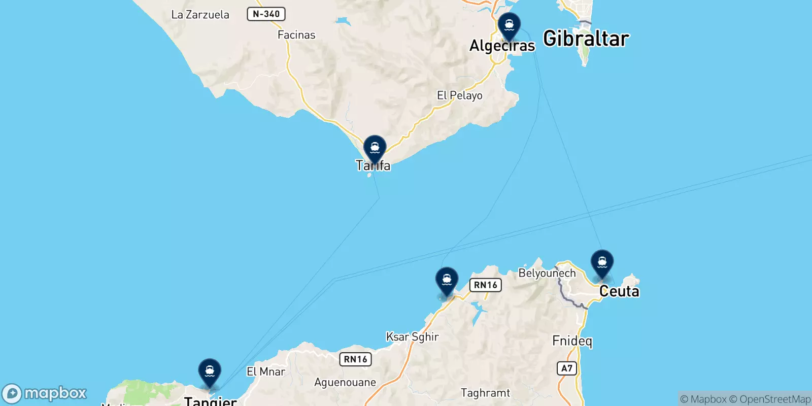 Frs destinations map