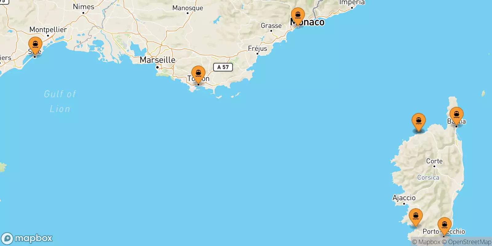 Ferries from France to France