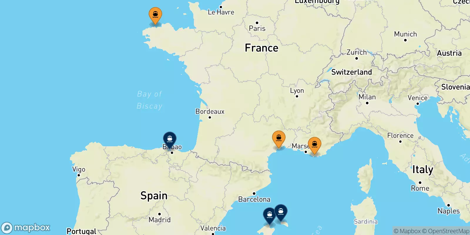 Ferries from France to Spain