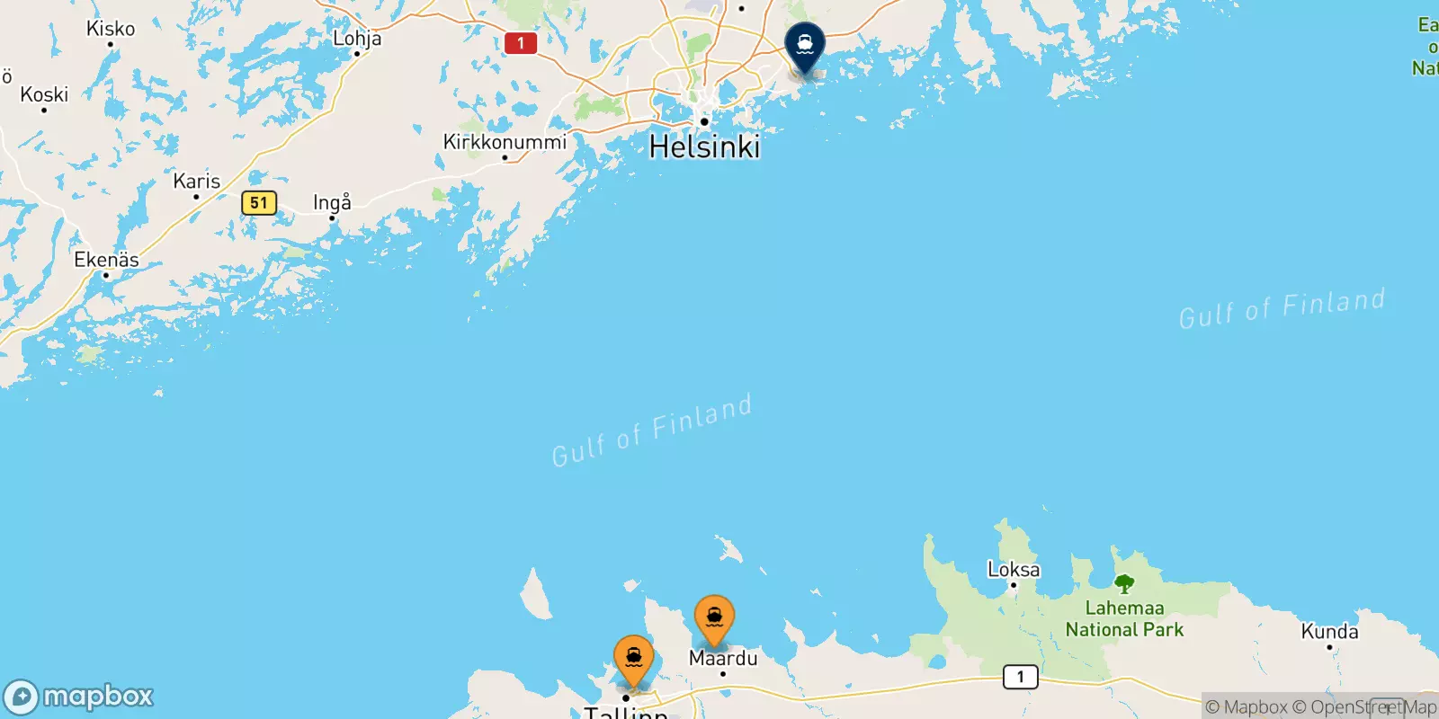 Ferries from Estonia to Vuosaari