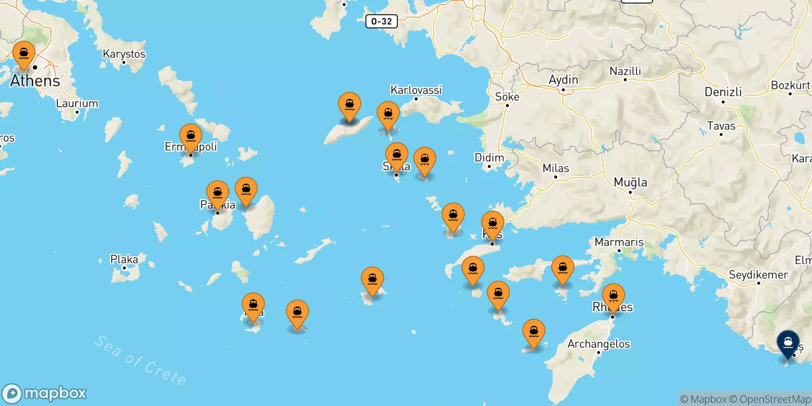 Ferries from Greece to Kastelorizo