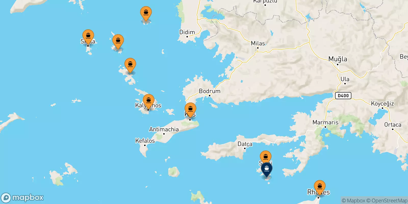 Ferries from Greece to Panormitis (Symi)