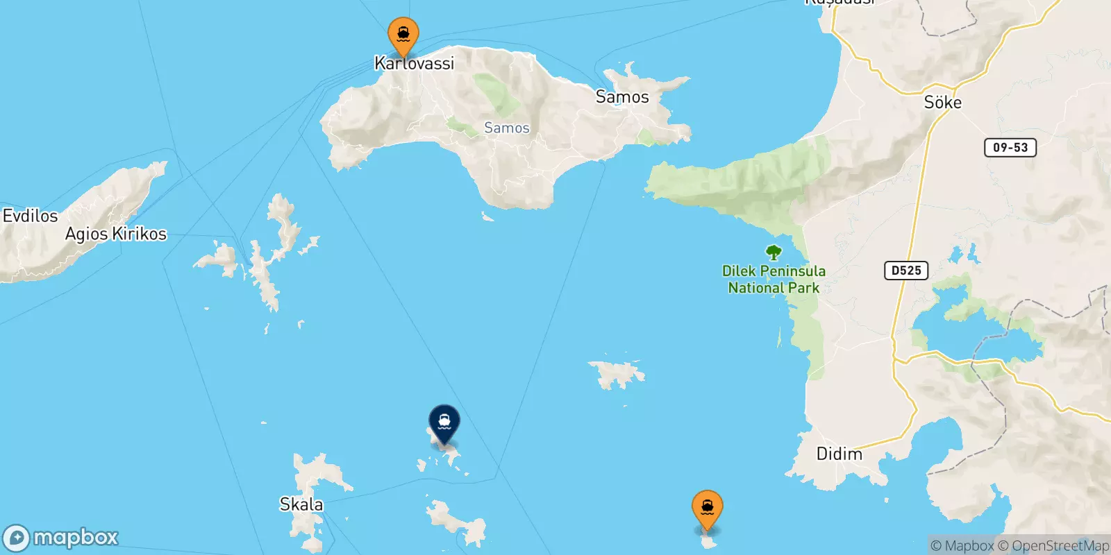 Ferries from the Aegean Islands to Arkyi