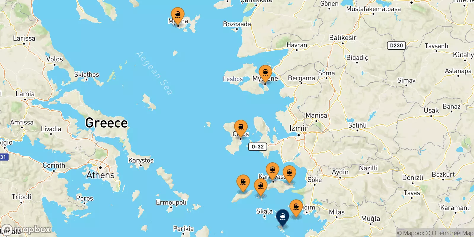 Ferries from the Aegean Islands to Leros