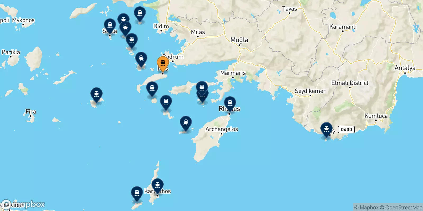 Ferries from Kos to the Dodecanese Islands