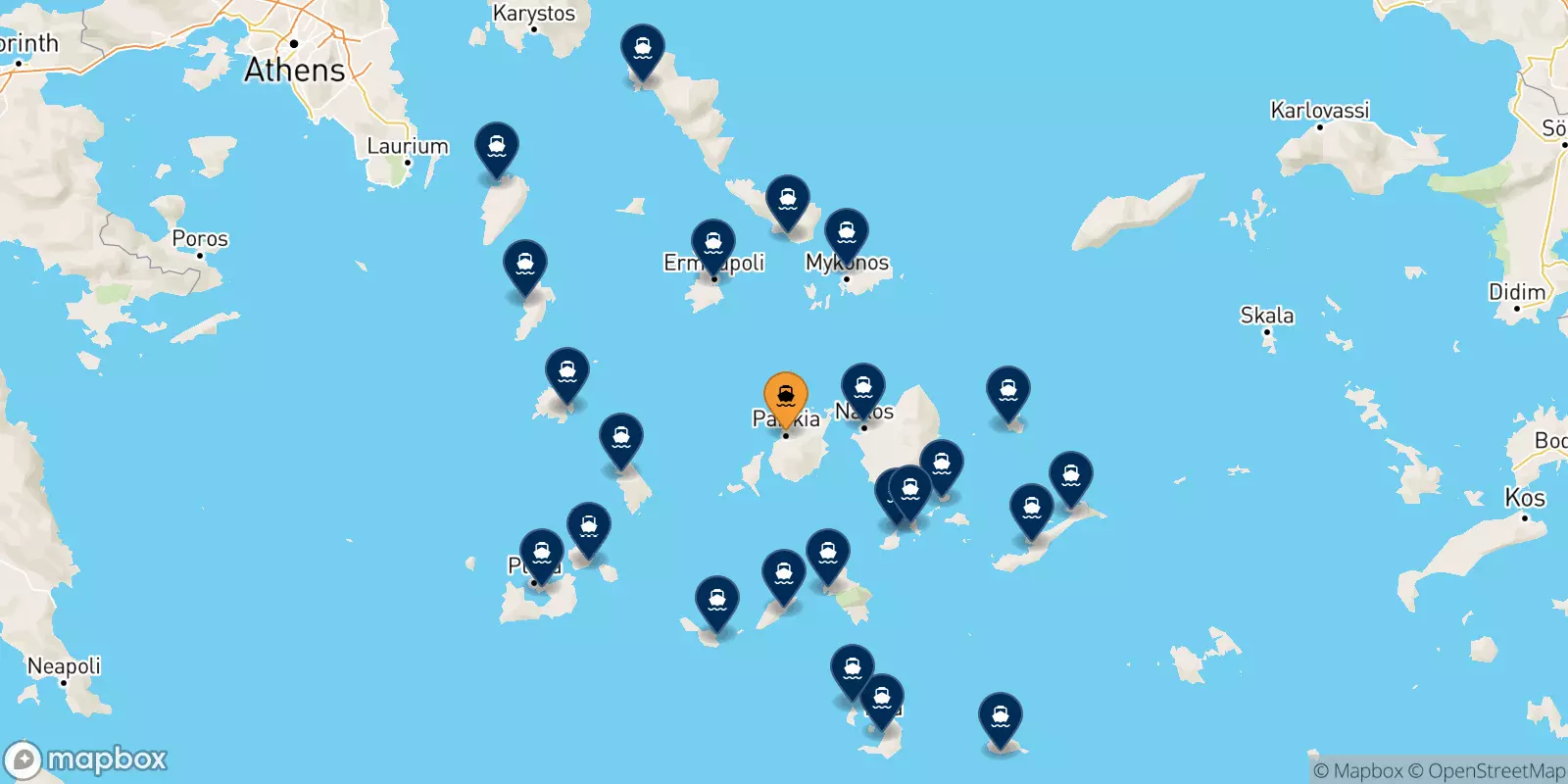 Ferries from Paros to the Cyclades Islands