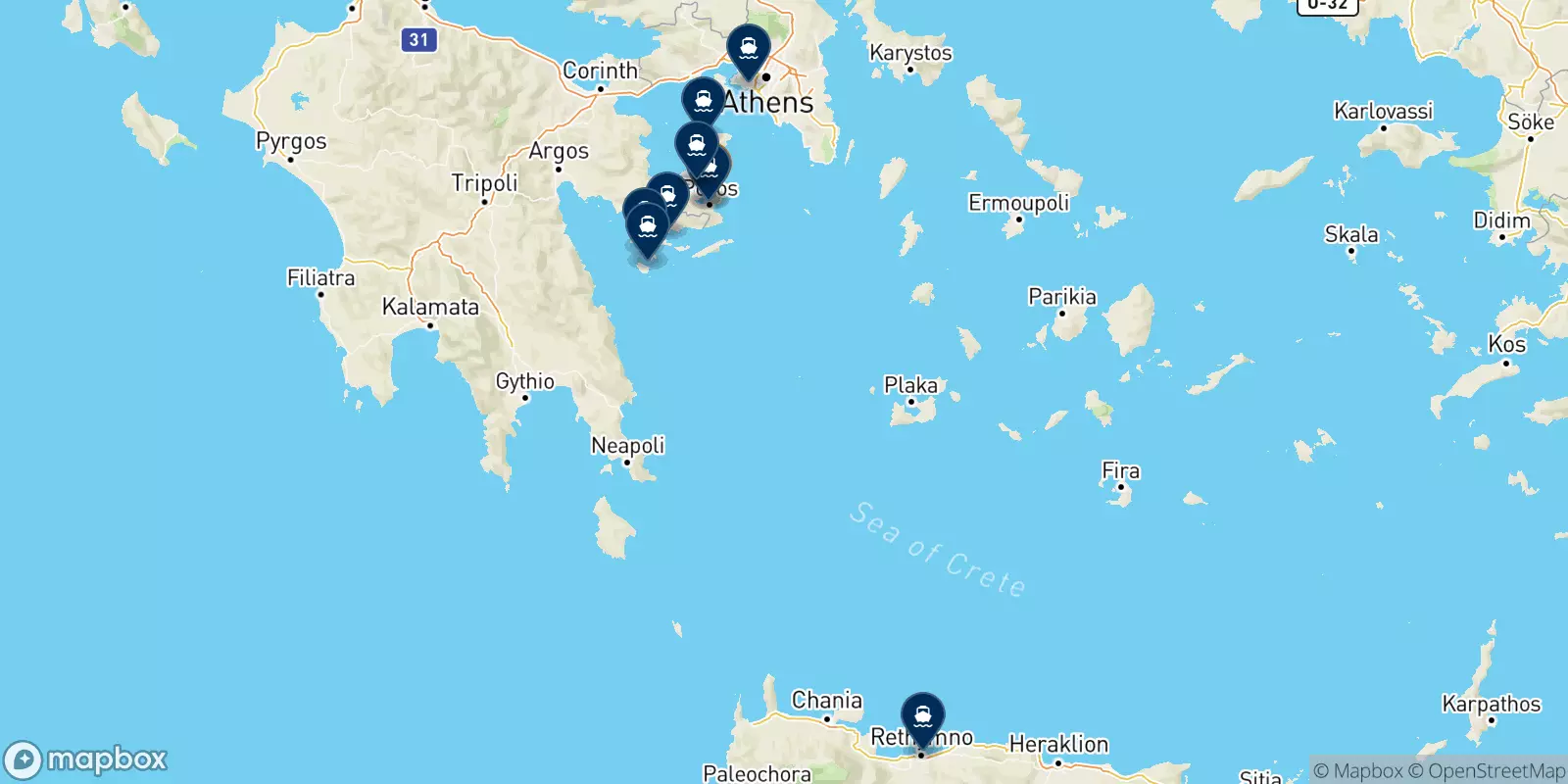 Ferries from Poros to Greece