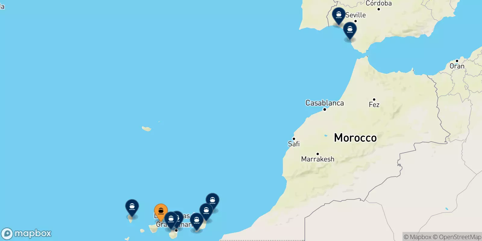 Ferries from Santa Cruz De Tenerife to Spain