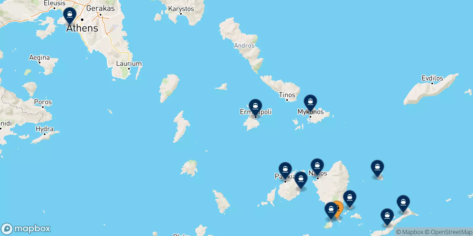 Ferries from Schinoussa to Greece