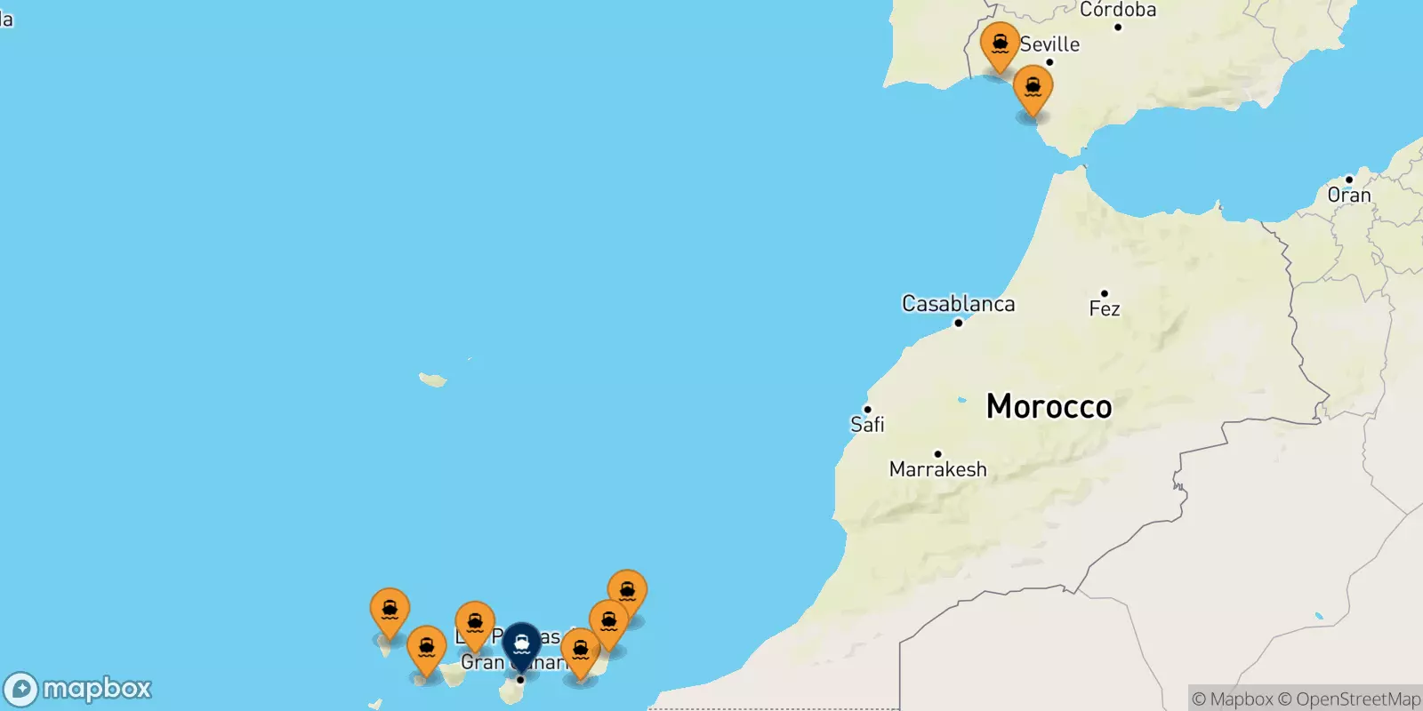 Ferries from Spain to Las Palmas De Gran Canaria