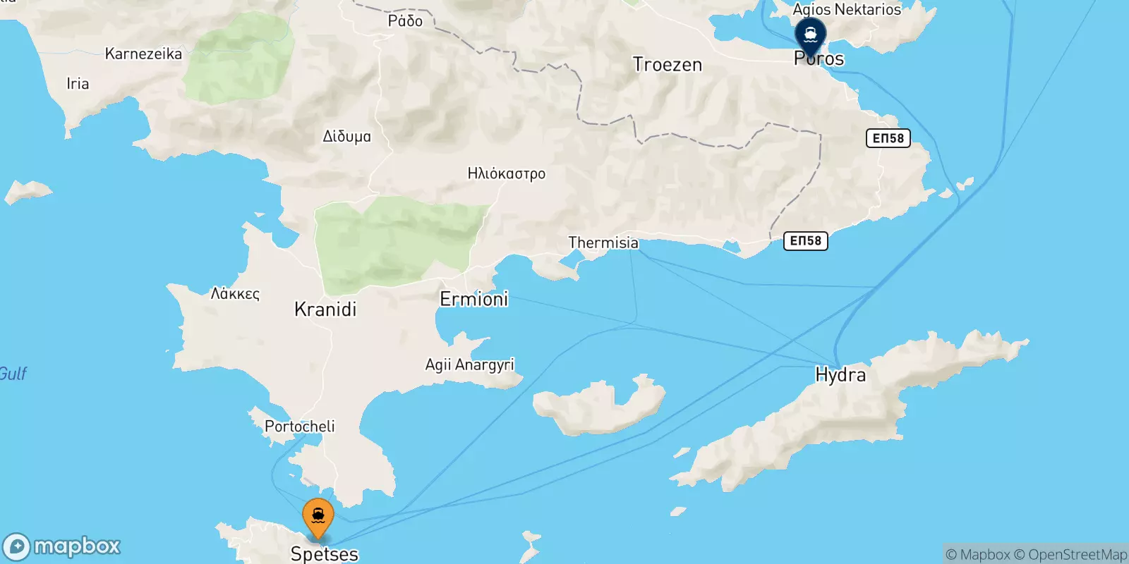 Ferries from Spetses to Hydra