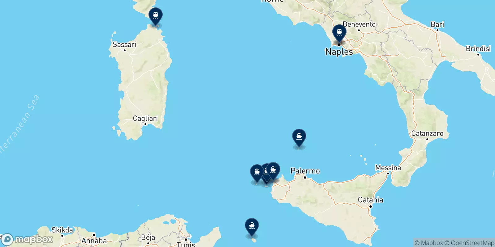 Ferries from Trapani to Italy