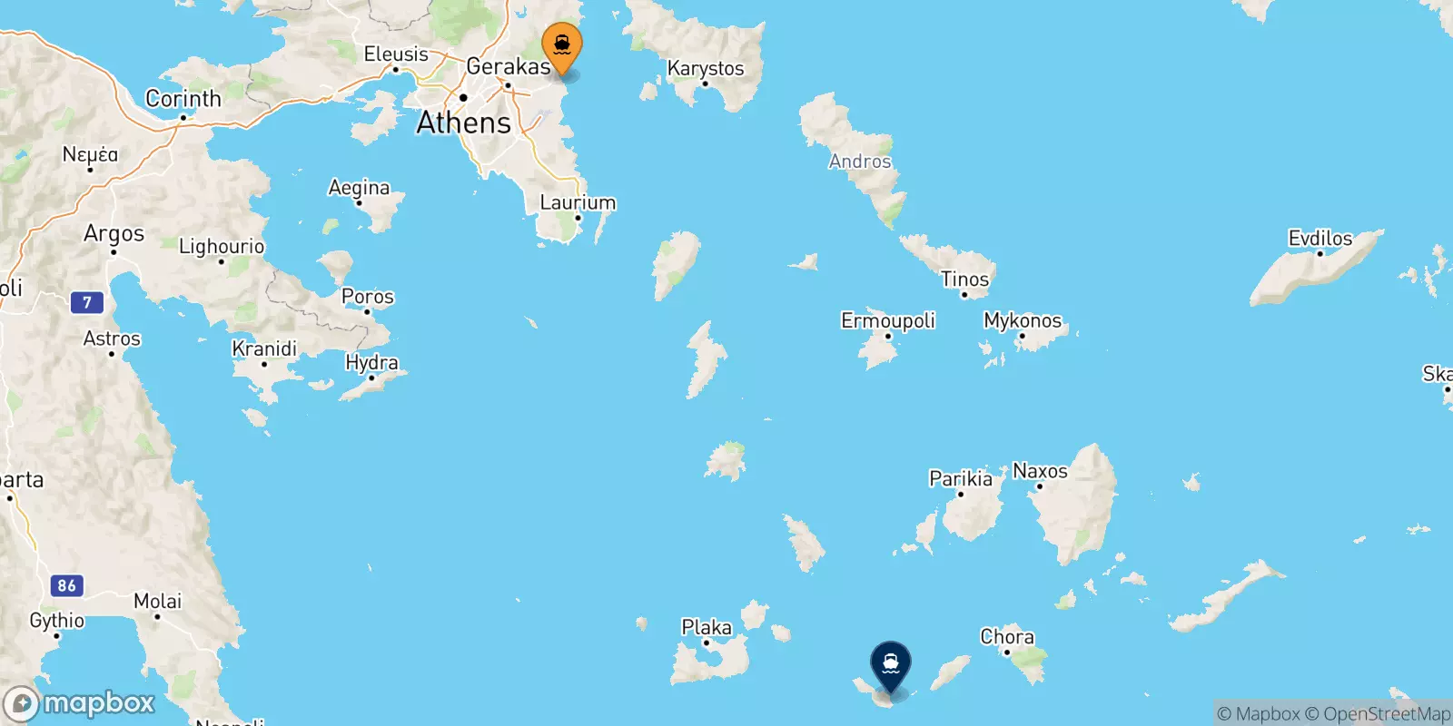 Ferries from Rafina to Folegandros